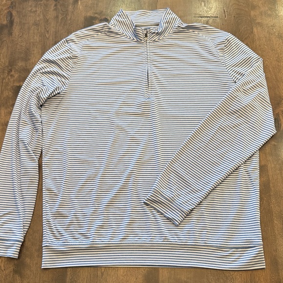 Johnnie O Ultra Light Weight Turn Striped Quarter-Zip - UPF 50 Sun Protection - Picture 3 of 6